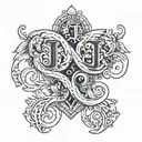 two initials j k linked in two couple's hands tattoo design idea