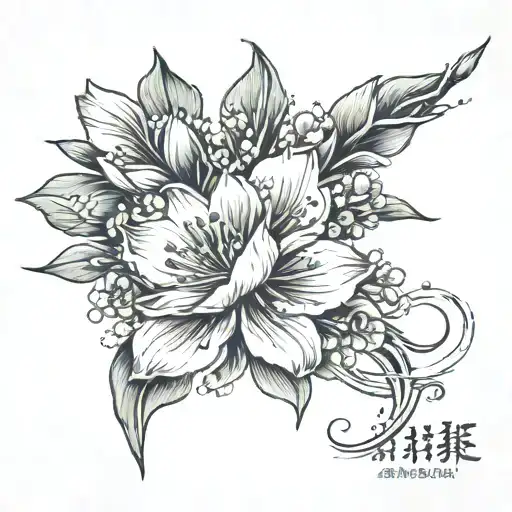 Cherry blossom and tulip tattoos embodying Kaizen philosophy symbolism tattoo design idea