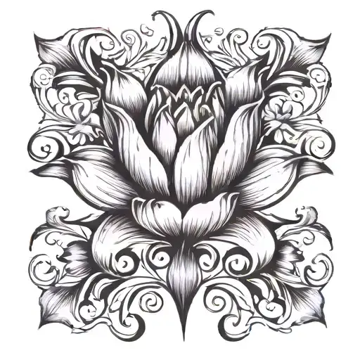 I want the tattoo to be the word seated in cursive and then  under seated... to say Ephesians 2:6 tulip design around it tattoo design idea