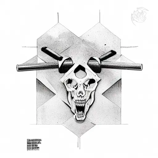 Cross with Barbell tattoo design idea