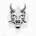 half god half devil tattoo design idea