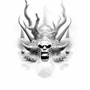 half god half devil tattoo design idea