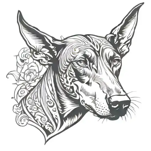 doberman dog tattoo design idea