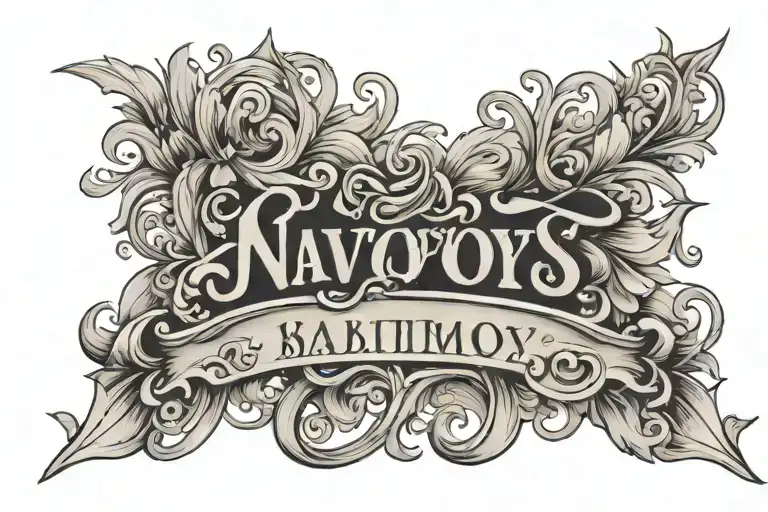 ivory name written tattoo design idea