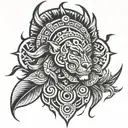 Tribal of a monochrome ave tattoo design idea