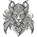 Tribal of a monochrome ave tattoo design idea