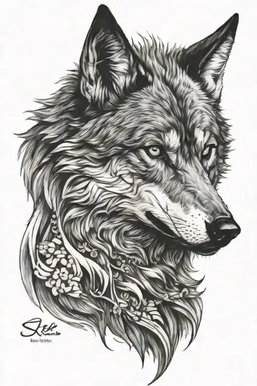 evil wolf  tattoo design idea