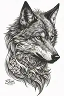 evil wolf  tattoo design idea