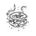 pizza tattoo design idea