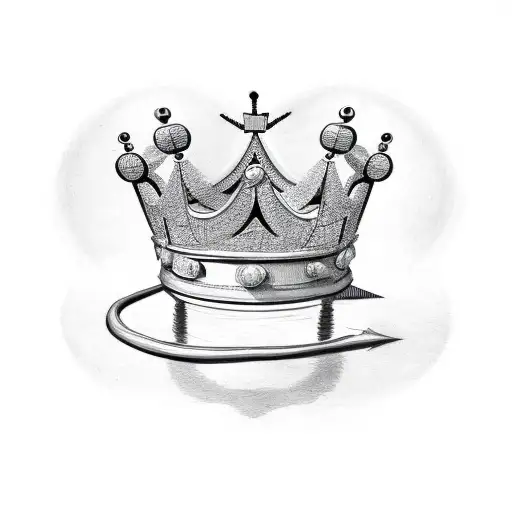 Letter D with crown on top tattoo design idea
