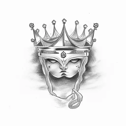 Letter D with crown on top tattoo design idea