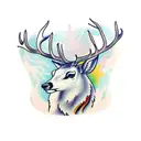 stag with trees behind  tattoo design idea