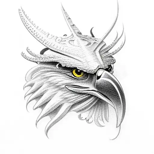 eagle squid crossbow tattoo design idea