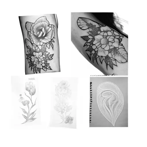 a tattoo of flowers and a drawing of a dna wrapping around arm with the heart at elbow  tattoo design idea
