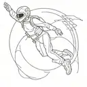 abstract skydiver   tattoo design idea