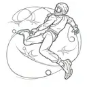 abstract skydiver   tattoo design idea