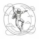 abstract skydiver   tattoo design idea