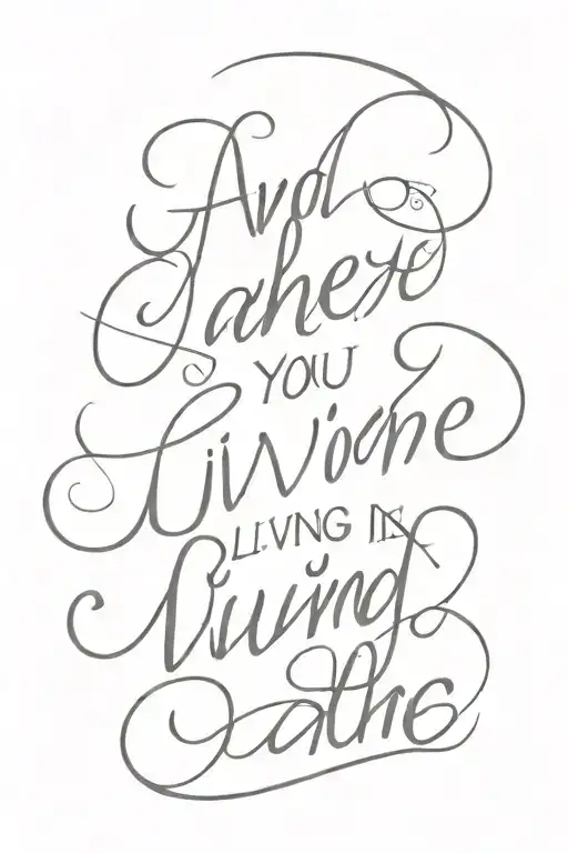 and here you are living despite it all in cursive  tattoo design idea