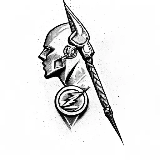 flash bolt tattoo design idea