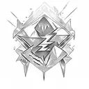 flash bolts and ice berg tattoo design idea