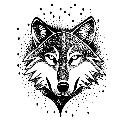 wolf moon magical tattoo design idea