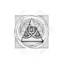 a triangle inside a circle tattoo design idea
