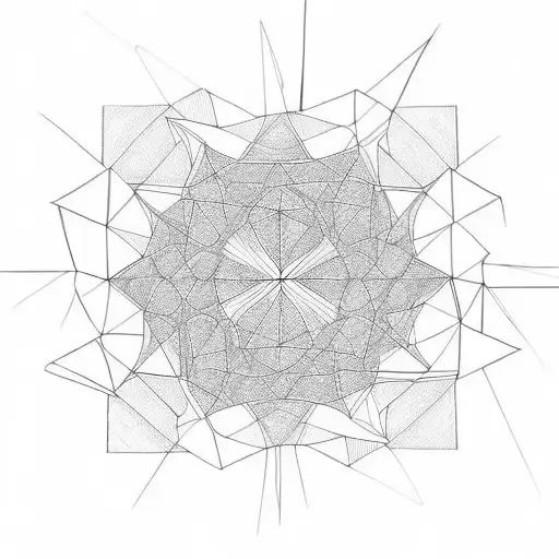 An abstract geometric design using squares to create an optical illusion tattoo design idea