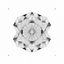 An abstract geometric design using squares to create an optical illusion tattoo design idea