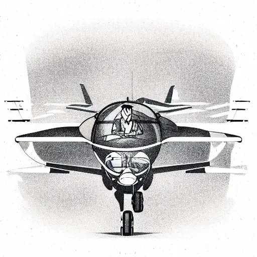 pilot sitting on the wing of a modern jet aircraft , sunglasses tattoo design idea