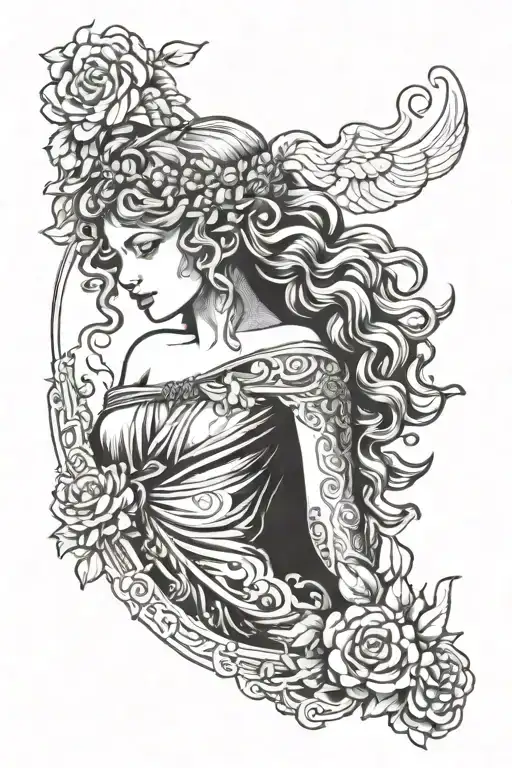 taylor swift as aphrodite goddess tattoo design idea