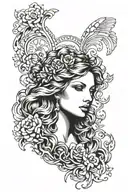 taylor swift as aphrodite goddess tattoo design idea