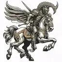 centaur with gladiator helmet tattoo design idea