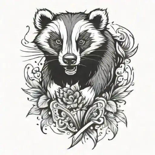 Wisconsin badger skin ripping tattoo design idea
