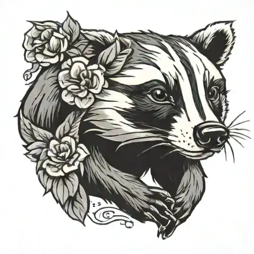 Wisconsin badger tattoo design idea