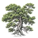 juniper tree growing tattoo design idea