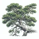 juniper tree growing tattoo design idea