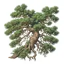 juniper tree growing tattoo design idea