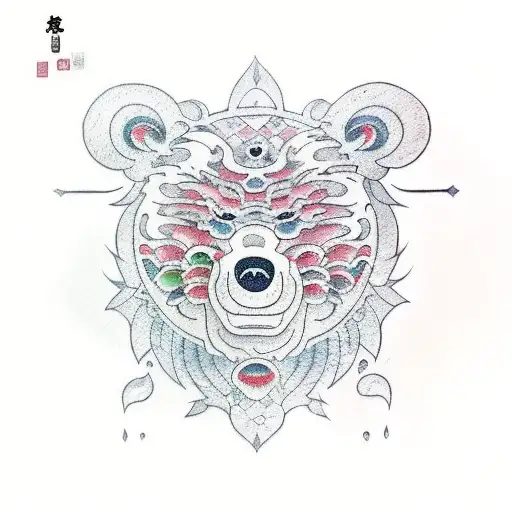 ghost bear tattoo design idea