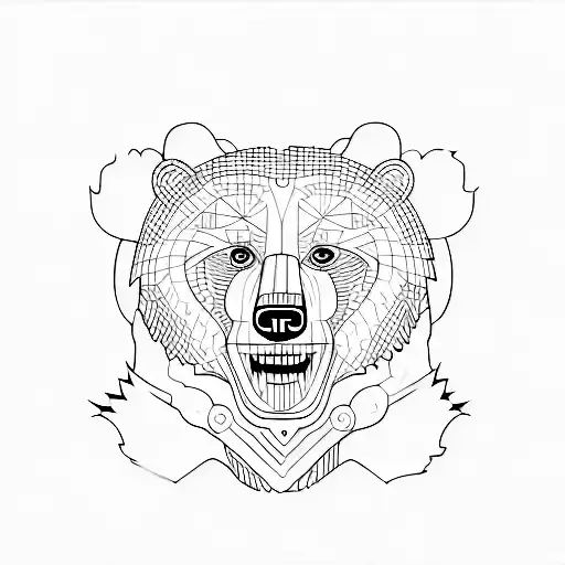 outline of a ghost bear tattoo design idea