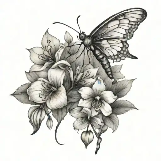 growing swideways, bleeding heart flowers, dragon fly tattoo design idea