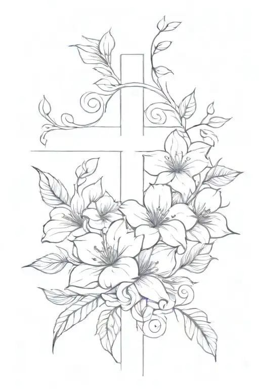 floral vines wrapped tattoo design idea