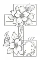 floral cross tattoo design idea