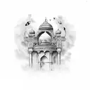Audere est facere,writing latin/Arabic  style tattoo design idea