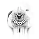 Audere est facere,writing latin/Arabic  style tattoo design idea