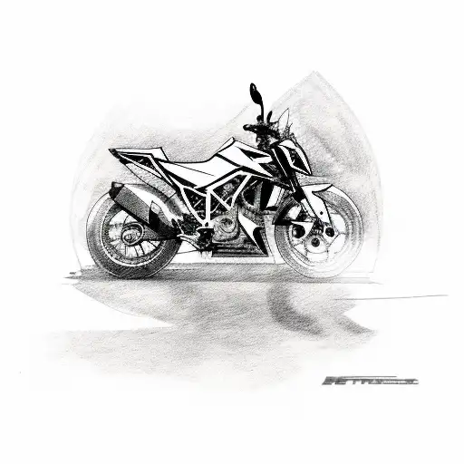 side view of ktm 390 duke tattoo design idea