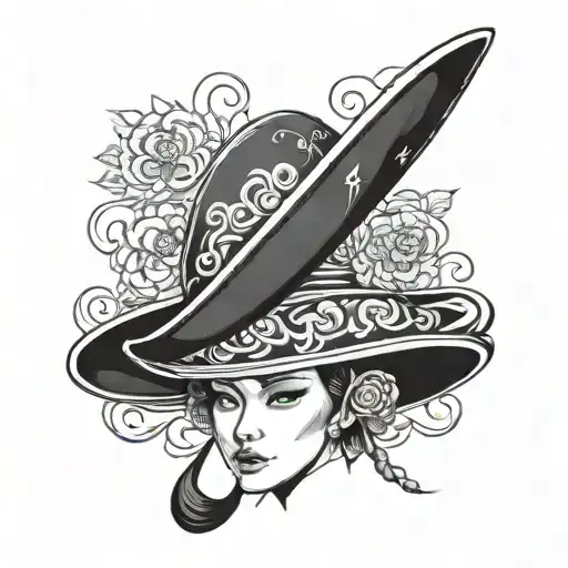 vietnamese hat tattoo design idea