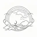sunrise above the ocean  tattoo design idea