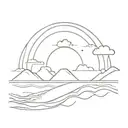 sunrise above the ocean  tattoo design idea