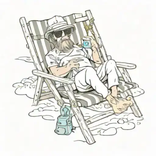 Beach bum relaxing tattoo design idea