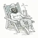 Beach bum relaxing tattoo design idea